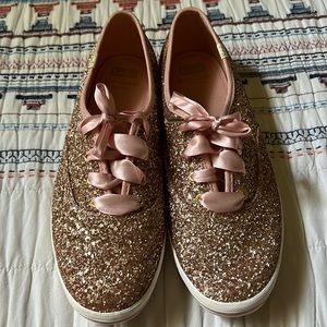 Pink glitter Kate Spade KEDS sneakers